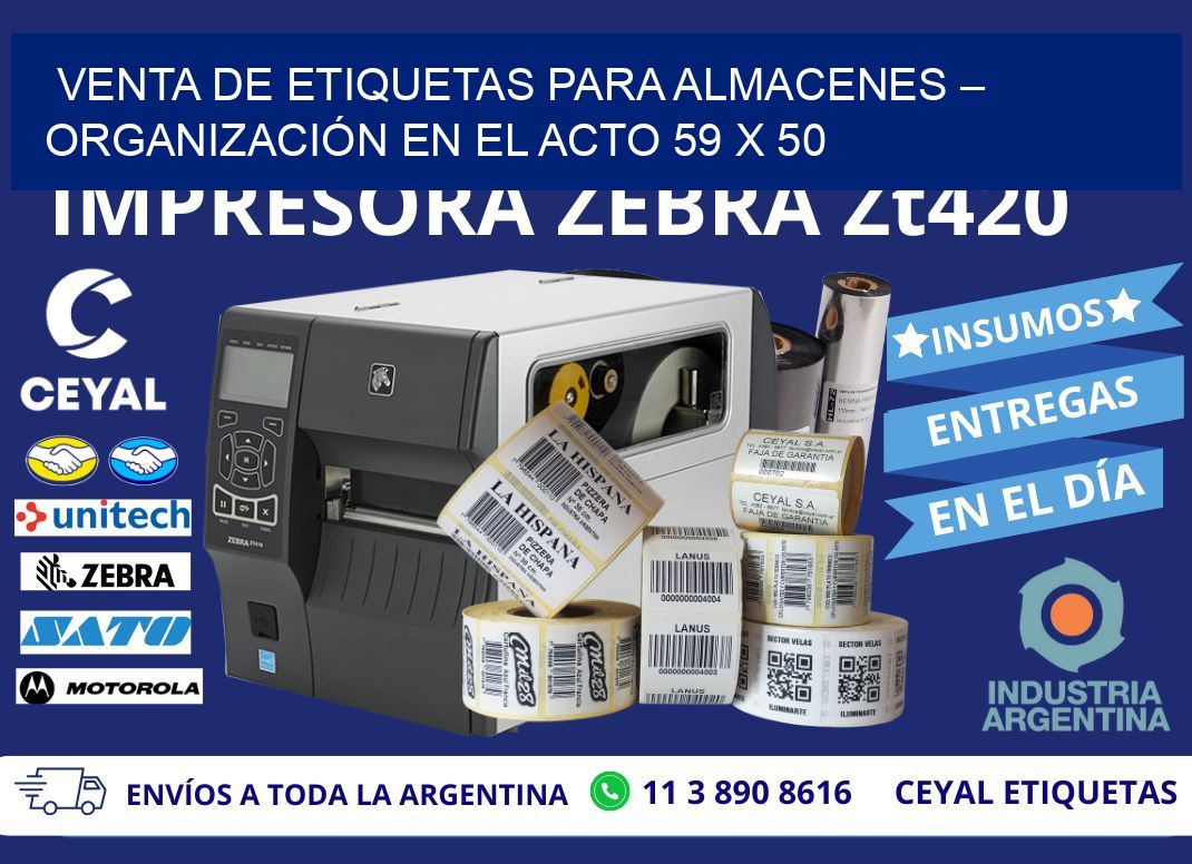 VENTA DE ETIQUETAS PARA ALMACENES – ORGANIZACIÓN EN EL ACTO 59 x 50