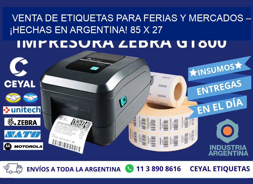 VENTA DE ETIQUETAS PARA FERIAS Y MERCADOS – ¡HECHAS EN ARGENTINA! 85 x 27