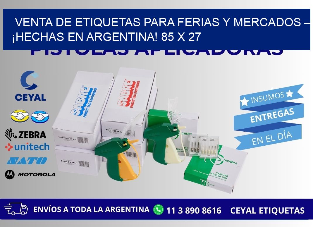 VENTA DE ETIQUETAS PARA FERIAS Y MERCADOS – ¡HECHAS EN ARGENTINA! 85 x 27
