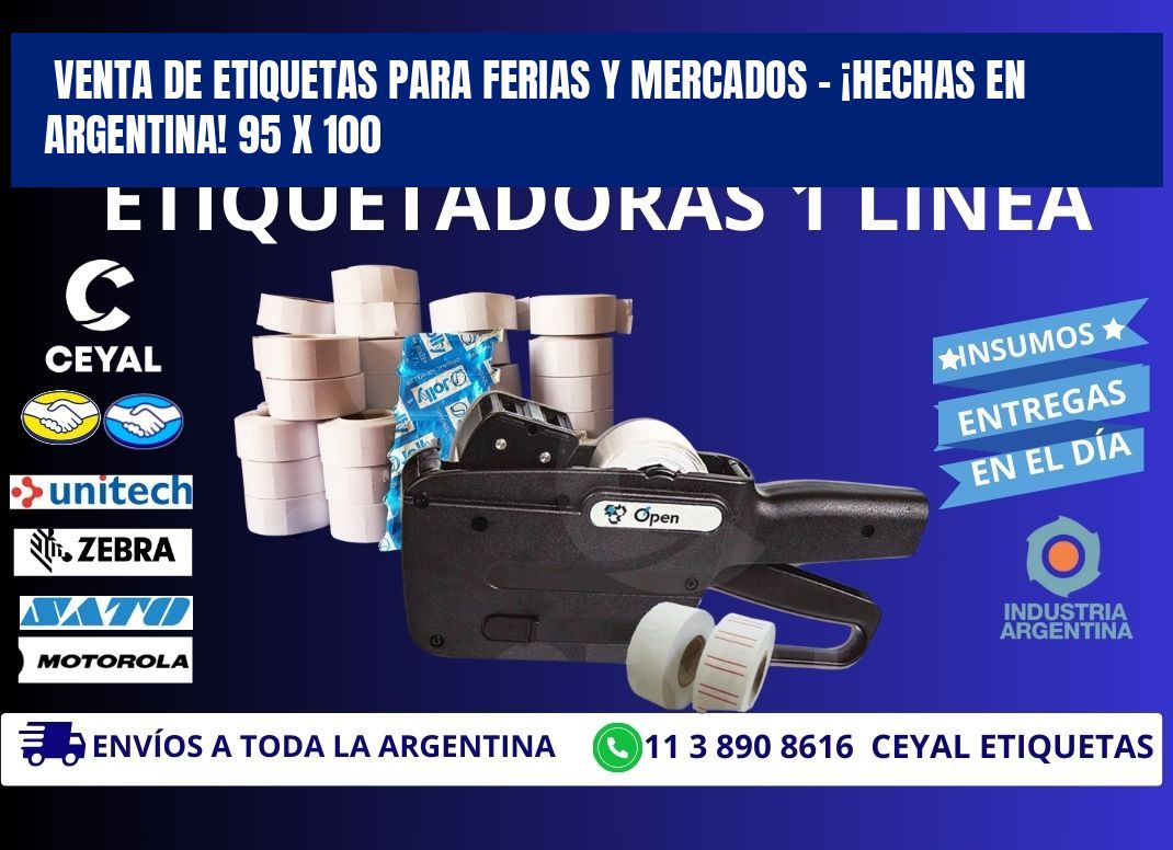 VENTA DE ETIQUETAS PARA FERIAS Y MERCADOS – ¡HECHAS EN ARGENTINA! 95 x 100