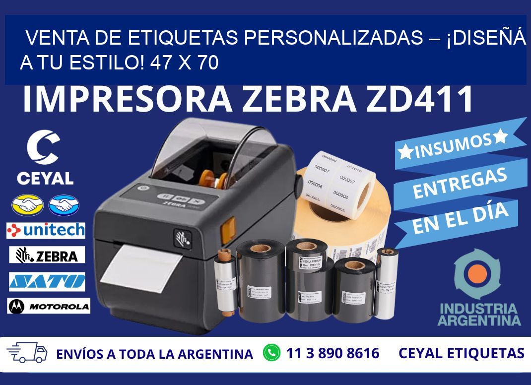 VENTA DE ETIQUETAS PERSONALIZADAS – ¡DISEÑÁ A TU ESTILO! 47 x 70
