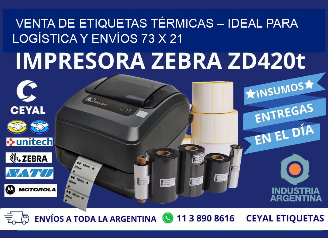 VENTA DE ETIQUETAS TÉRMICAS – IDEAL PARA LOGÍSTICA Y ENVÍOS 73 x 21