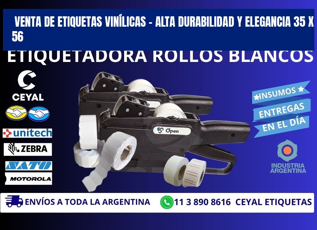 VENTA DE ETIQUETAS VINÍLICAS – ALTA DURABILIDAD Y ELEGANCIA 35 x 56
