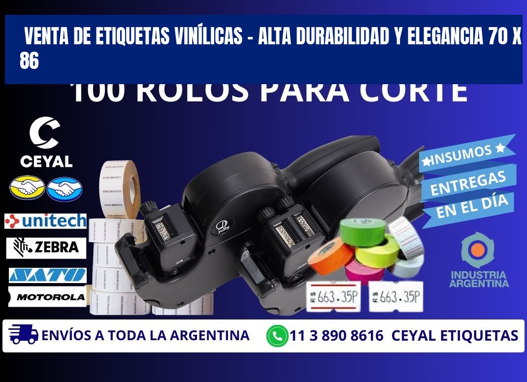 VENTA DE ETIQUETAS VINÍLICAS – ALTA DURABILIDAD Y ELEGANCIA 70 x 86