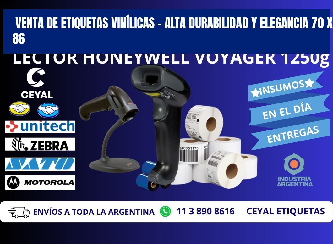 VENTA DE ETIQUETAS VINÍLICAS – ALTA DURABILIDAD Y ELEGANCIA 70 x 86