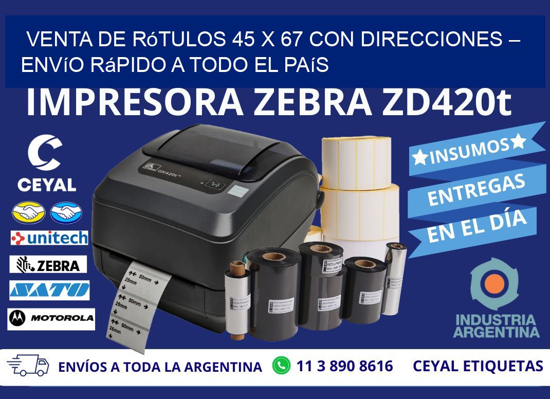 Venta de Rótulos 45 x 67 con Direcciones – Envío Rápido a Todo el País