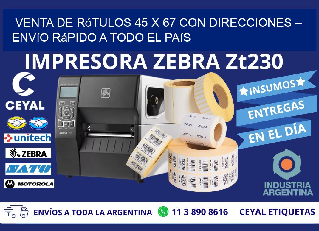 Venta de Rótulos 45 x 67 con Direcciones – Envío Rápido a Todo el País