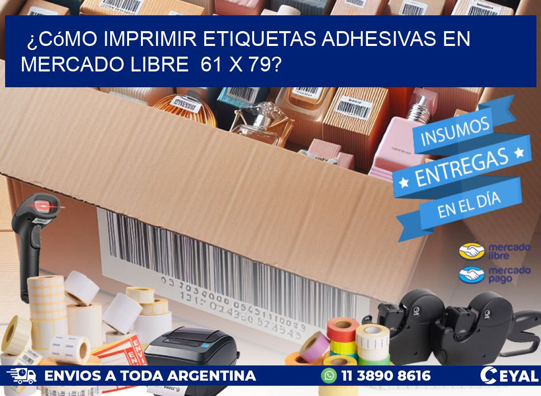 ¿Cómo imprimir etiquetas adhesivas en Mercado Libre 61 x 79?