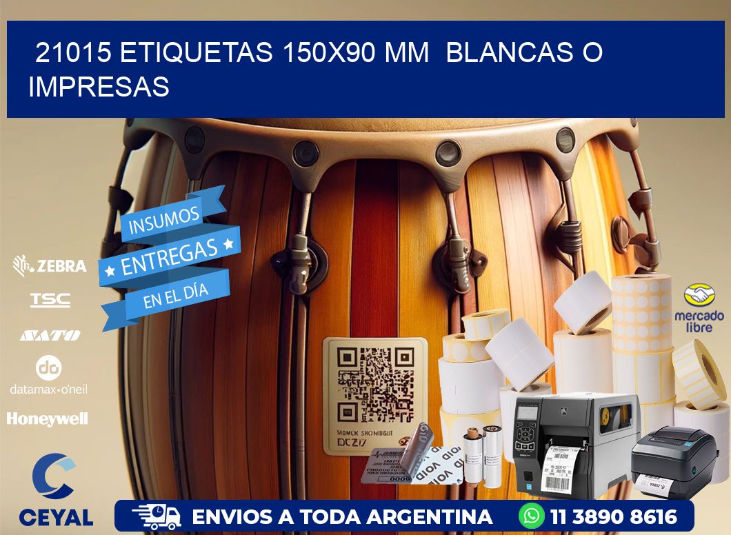 21015 ETIQUETAS 150x90 mm BLANCAS O IMPRESAS