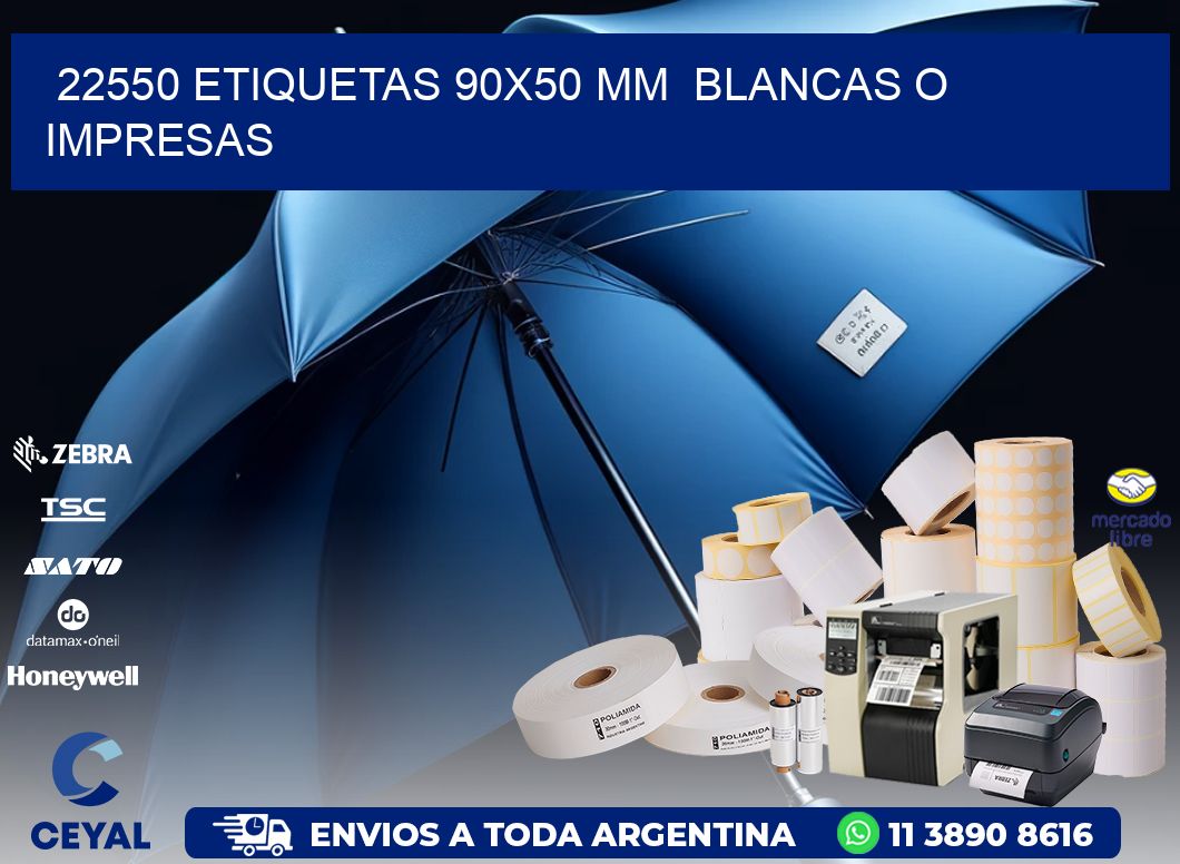 22550 ETIQUETAS 90x50 mm BLANCAS O IMPRESAS