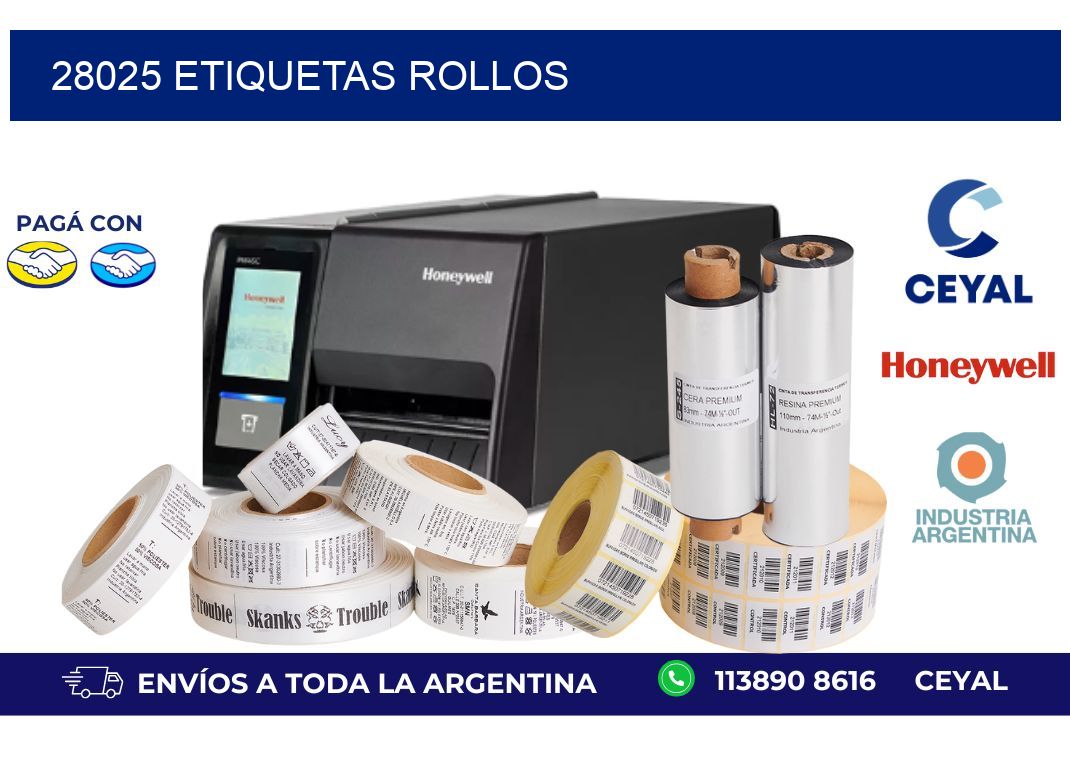 28025 ETIQUETAS ROLLOS