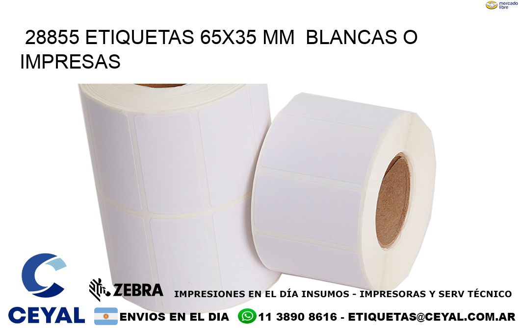 28855 ETIQUETAS 65x35 mm BLANCAS O IMPRESAS