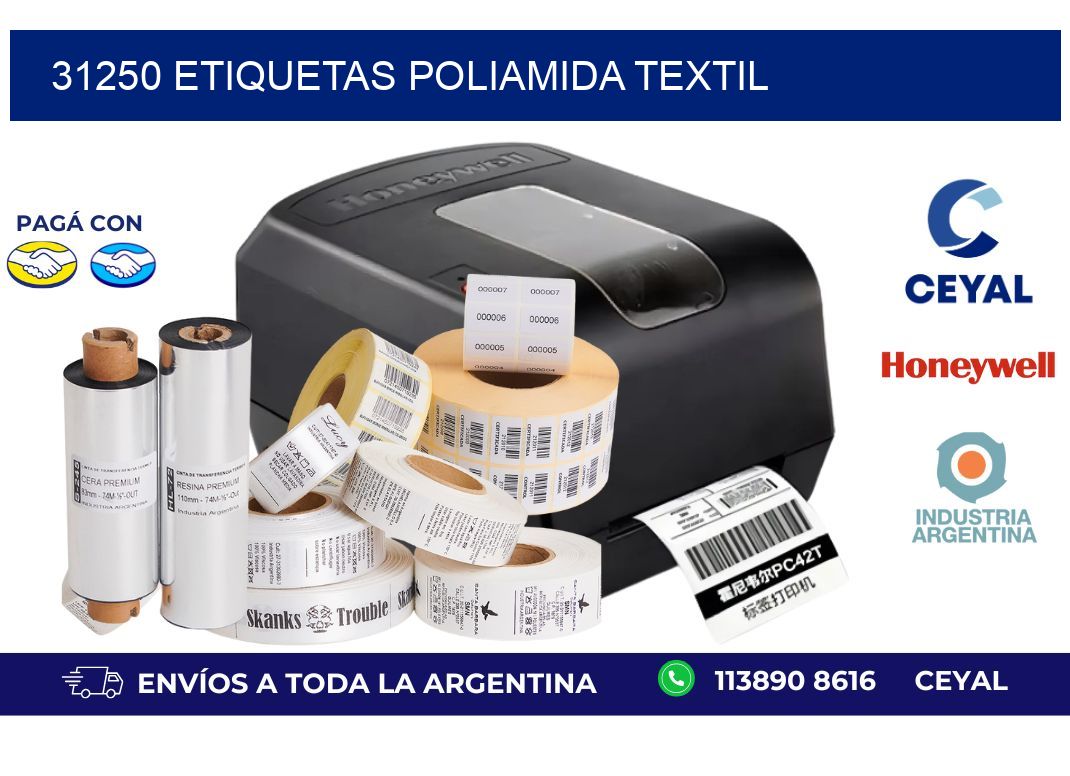 31250 ETIQUETAS POLIAMIDA TEXTIL