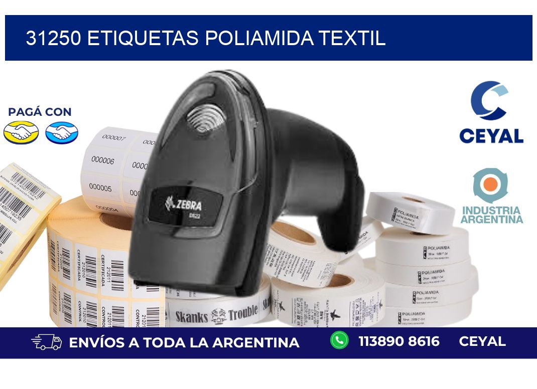 31250 ETIQUETAS POLIAMIDA TEXTIL