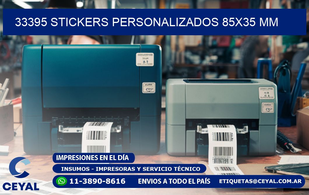 33395 STICKERS PERSONALIZADOS 85x35 mm