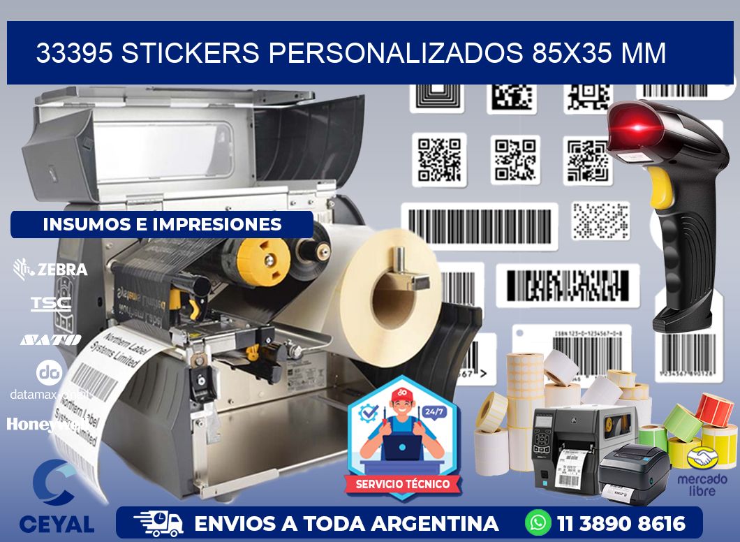 33395 STICKERS PERSONALIZADOS 85x35 mm