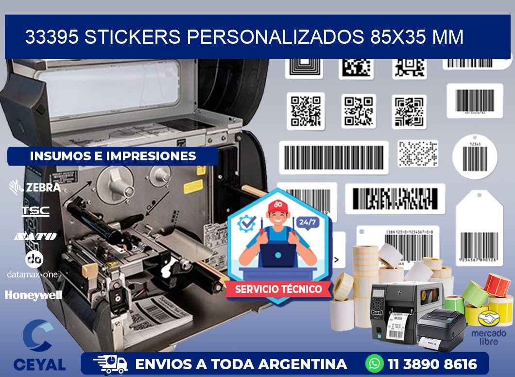 33395 STICKERS PERSONALIZADOS 85x35 mm