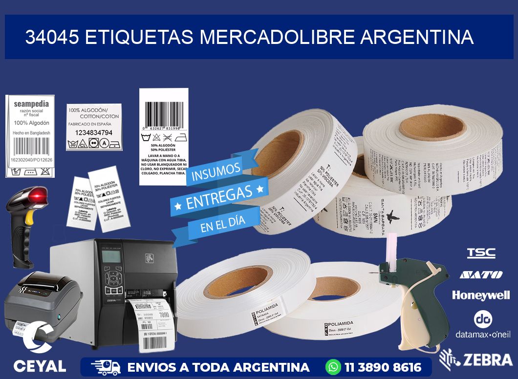 34045 ETIQUETAS MERCADOLIBRE ARGENTINA