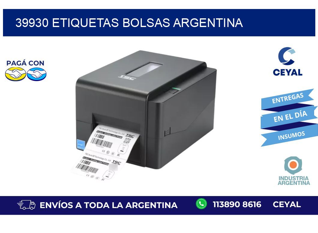 39930 ETIQUETAS BOLSAS ARGENTINA