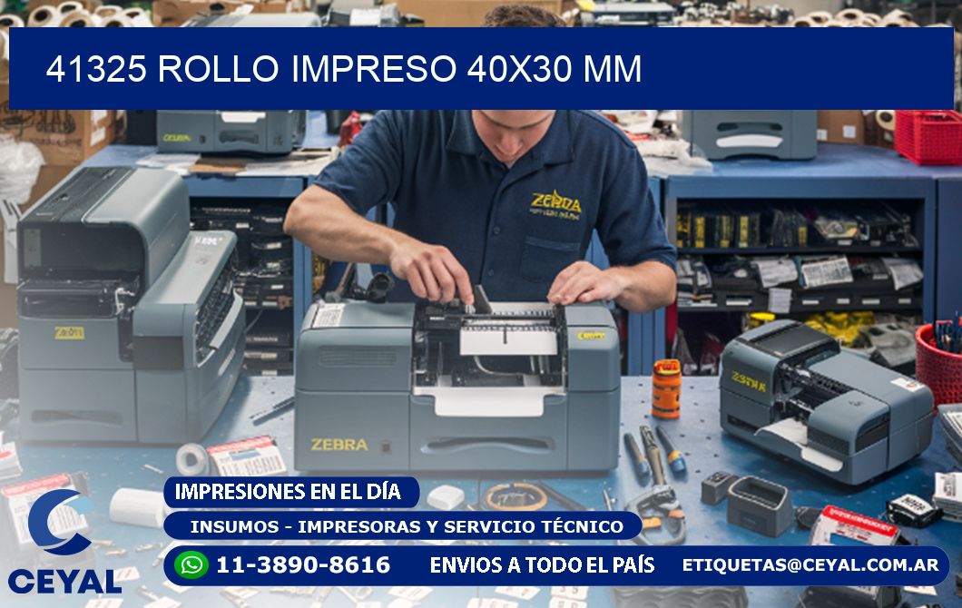 41325 ROLLO IMPRESO 40x30 mm