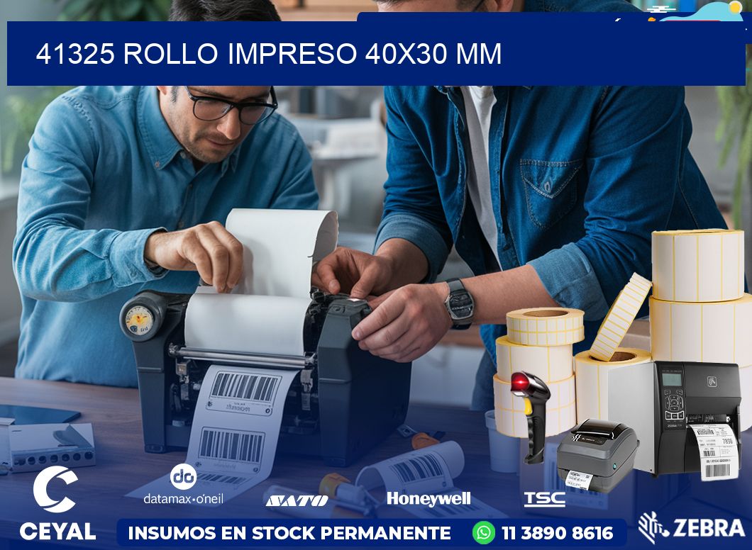 41325 ROLLO IMPRESO 40x30 mm