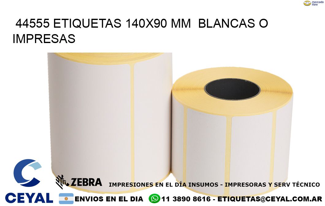 44555 ETIQUETAS 140x90 mm BLANCAS O IMPRESAS