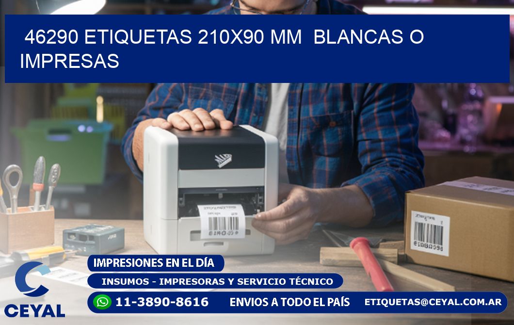 46290 ETIQUETAS 210x90 mm BLANCAS O IMPRESAS