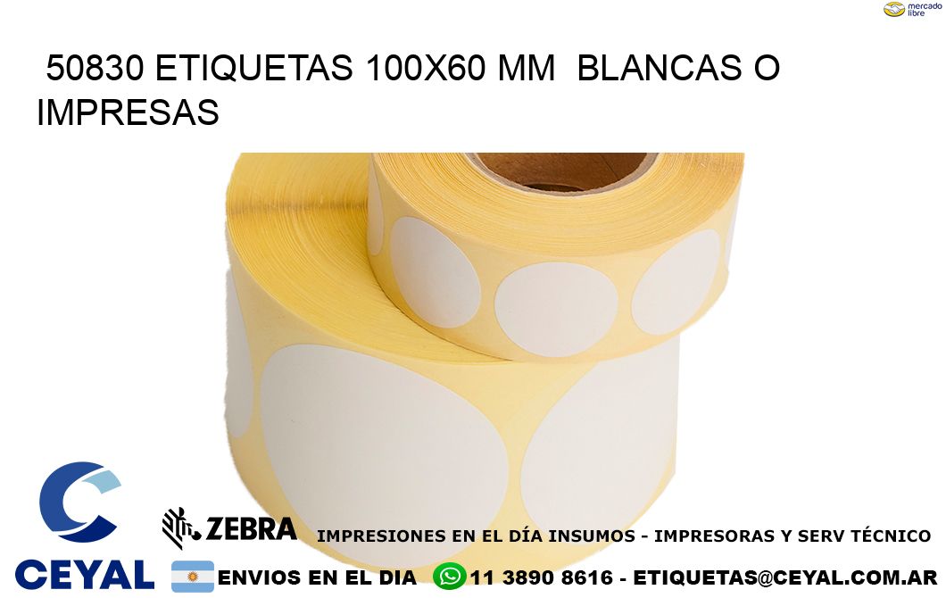 50830 ETIQUETAS 100x60 mm BLANCAS O IMPRESAS
