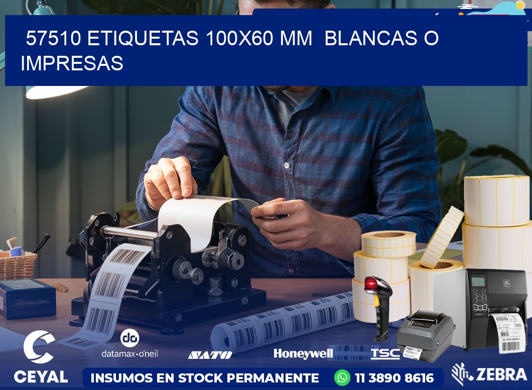 57510 ETIQUETAS 100x60 mm BLANCAS O IMPRESAS
