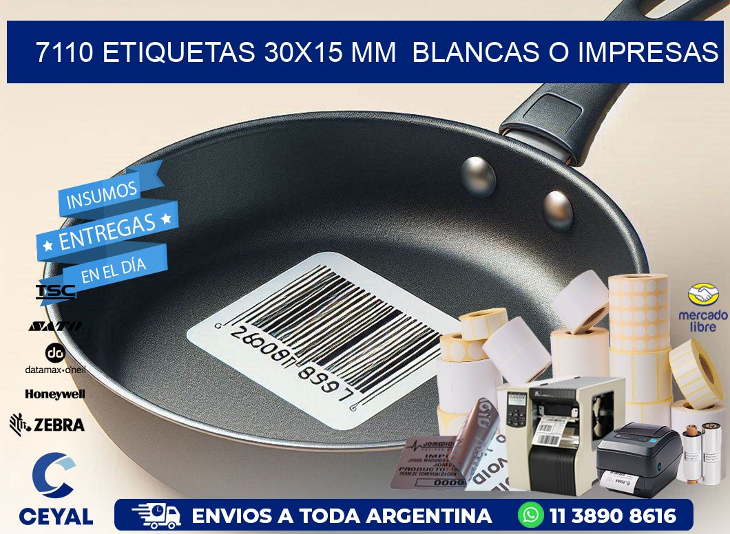 7110 ETIQUETAS 30x15 mm BLANCAS O IMPRESAS