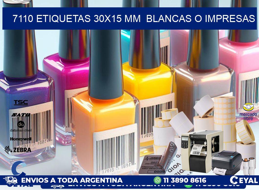 7110 ETIQUETAS 30x15 mm BLANCAS O IMPRESAS