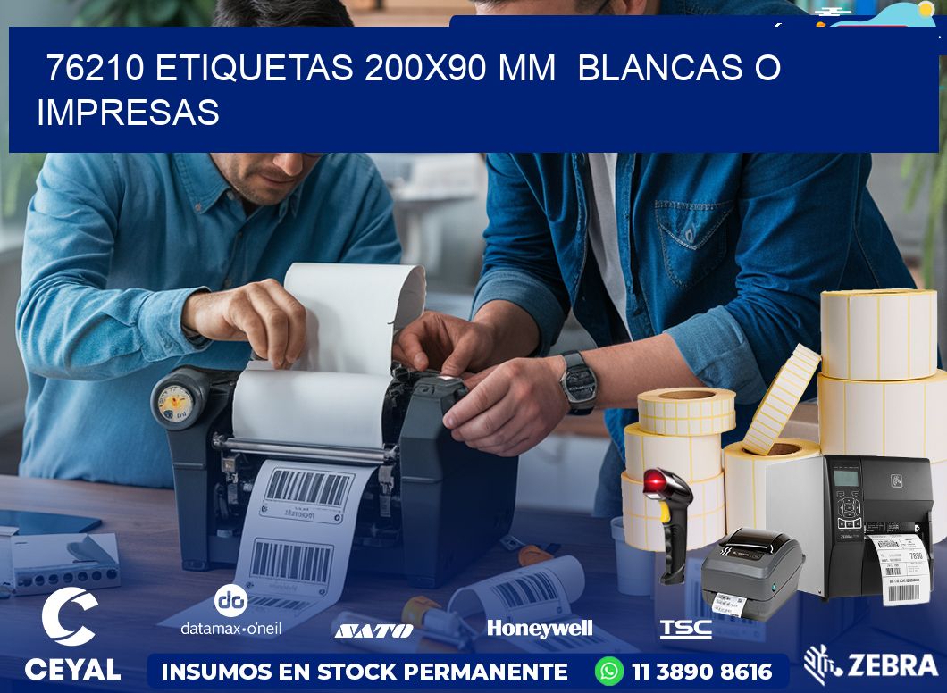 76210 ETIQUETAS 200×90 mm  BLANCAS O IMPRESAS