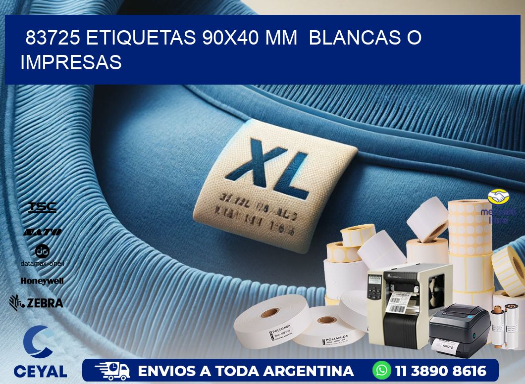 83725 ETIQUETAS 90x40 mm BLANCAS O IMPRESAS