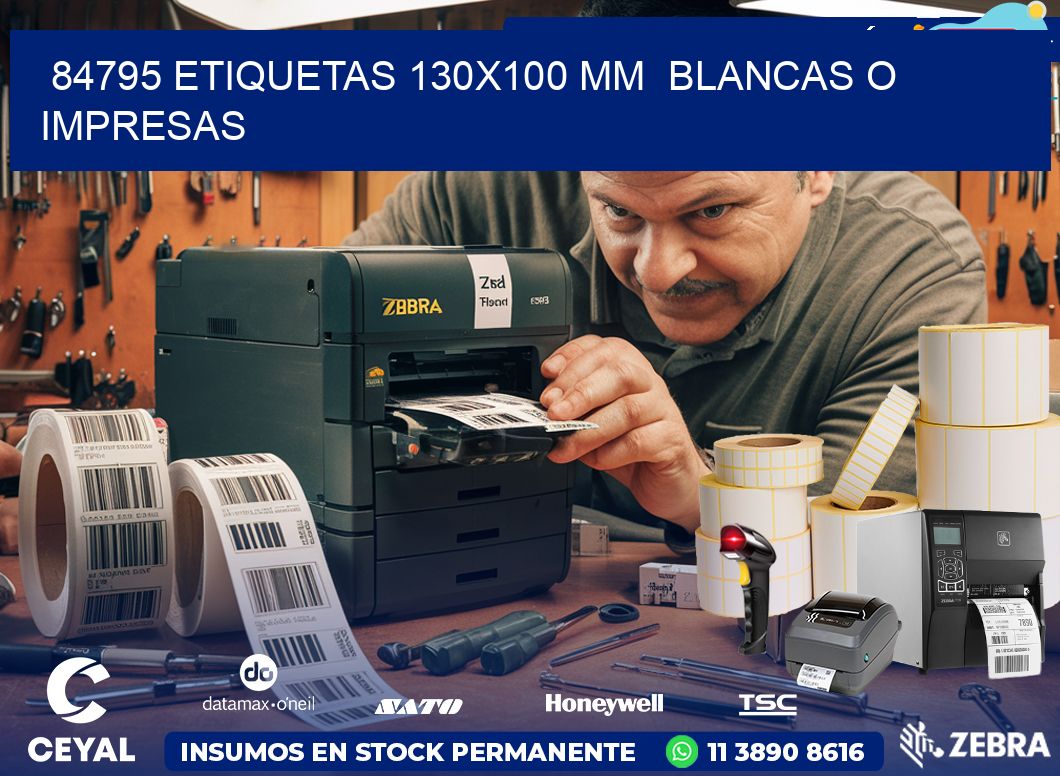 84795 ETIQUETAS 130x100 mm BLANCAS O IMPRESAS
