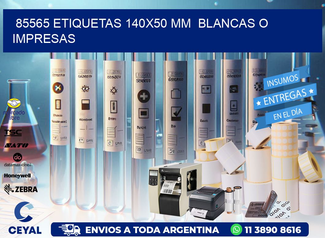 85565 ETIQUETAS 140×50 mm  BLANCAS O IMPRESAS