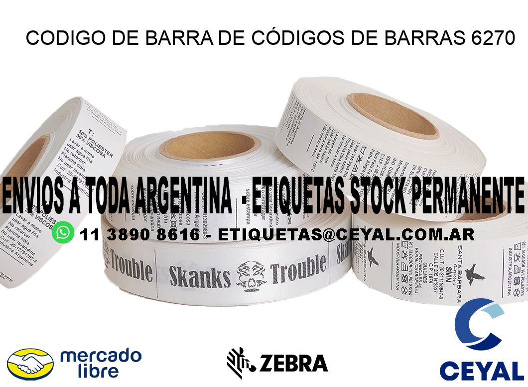 CODIGO DE BARRA DE CÓDIGOS DE BARRAS 6270