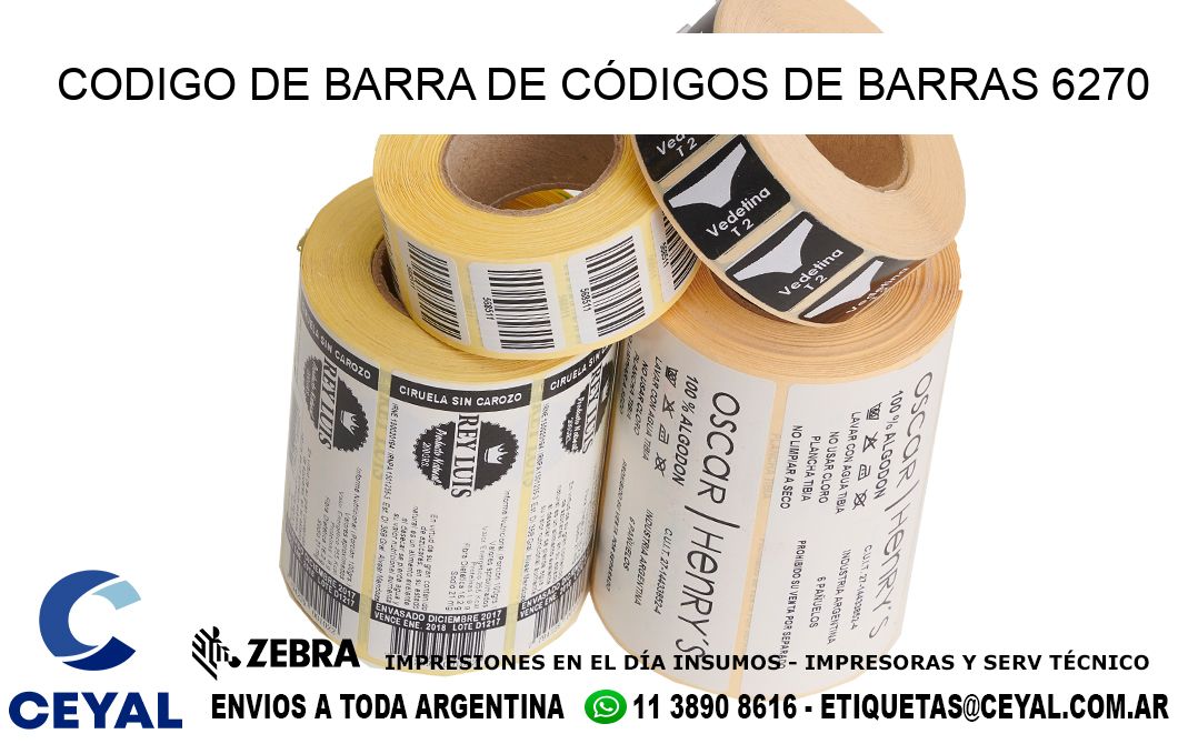 CODIGO DE BARRA DE CÓDIGOS DE BARRAS 6270