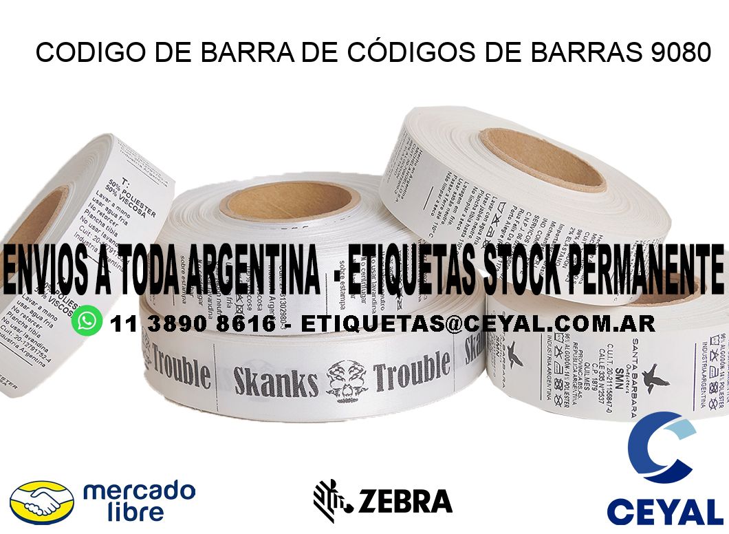 CODIGO DE BARRA DE CÓDIGOS DE BARRAS 9080
