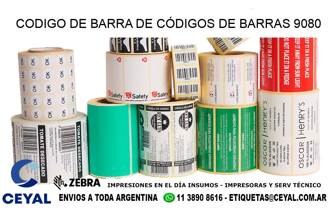CODIGO DE BARRA DE CÓDIGOS DE BARRAS 9080