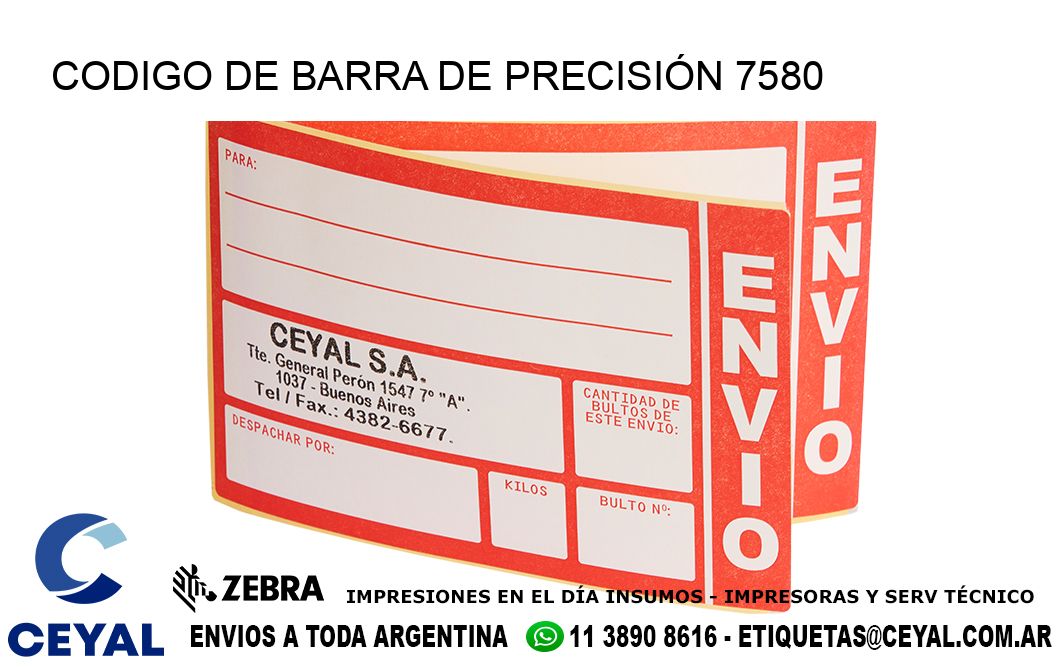CODIGO DE BARRA DE PRECISIÓN 7580
