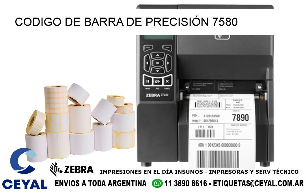 CODIGO DE BARRA DE PRECISIÓN 7580