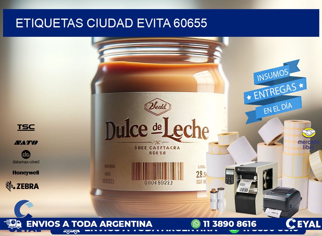 ETIQUETAS CIUDAD EVITA 60655