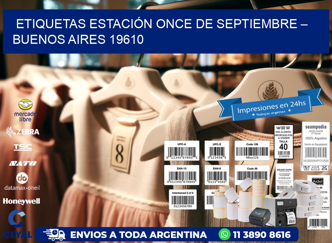 ETIQUETAS ESTACIÓN ONCE DE SEPTIEMBRE – BUENOS AIRES 19610