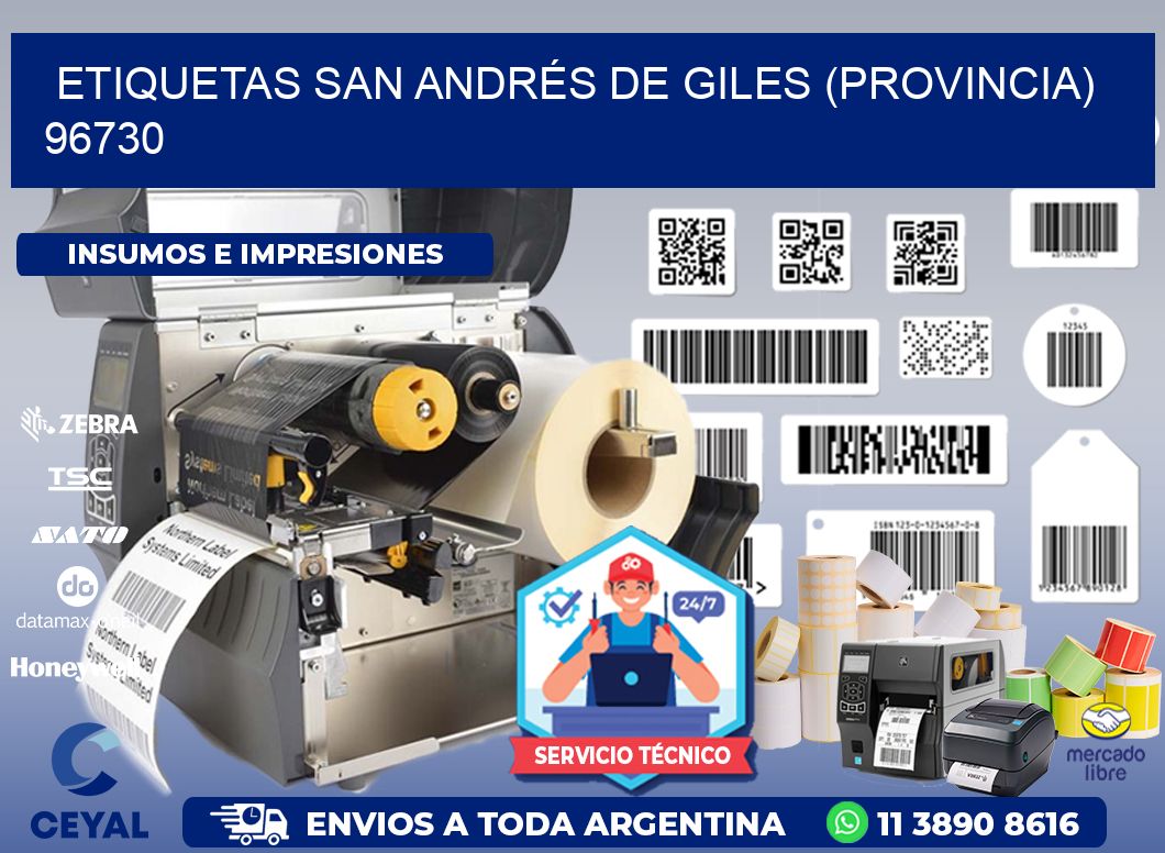 ETIQUETAS SAN ANDRÉS DE GILES (PROVINCIA) 96730