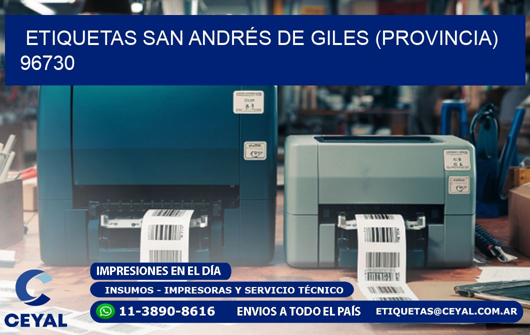 ETIQUETAS SAN ANDRÉS DE GILES (PROVINCIA) 96730