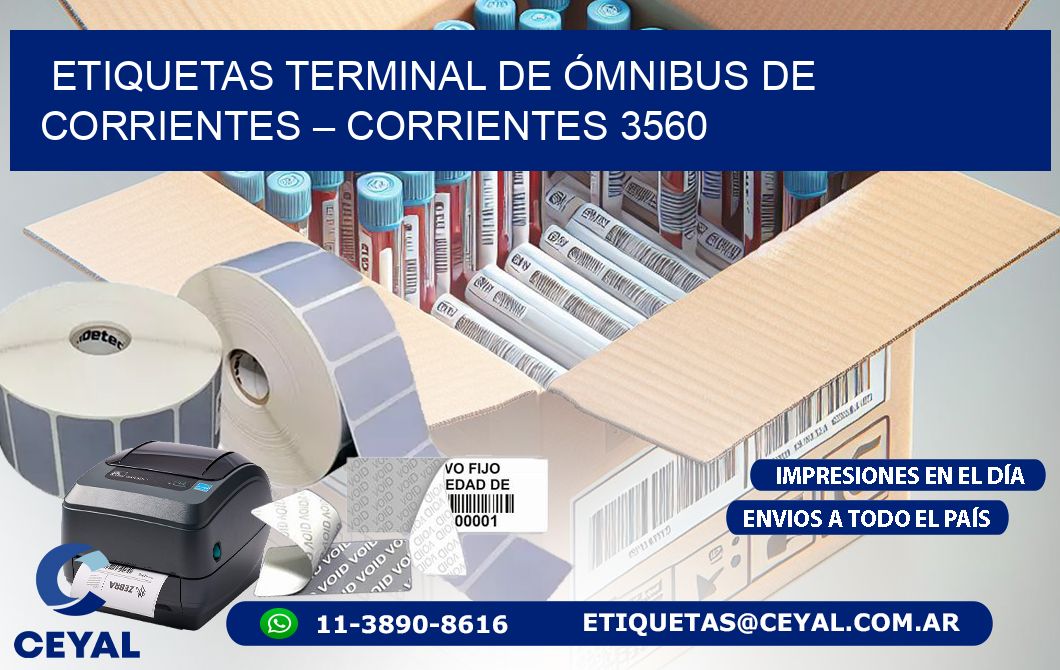 ETIQUETAS TERMINAL DE ÓMNIBUS DE CORRIENTES – CORRIENTES 3560
