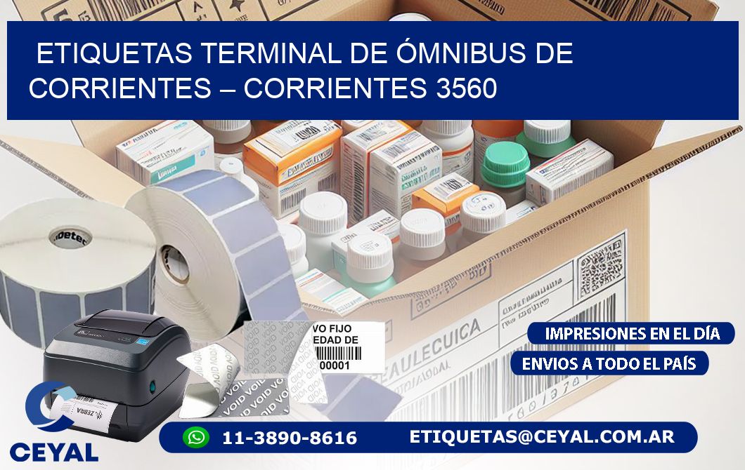 ETIQUETAS TERMINAL DE ÓMNIBUS DE CORRIENTES – CORRIENTES 3560