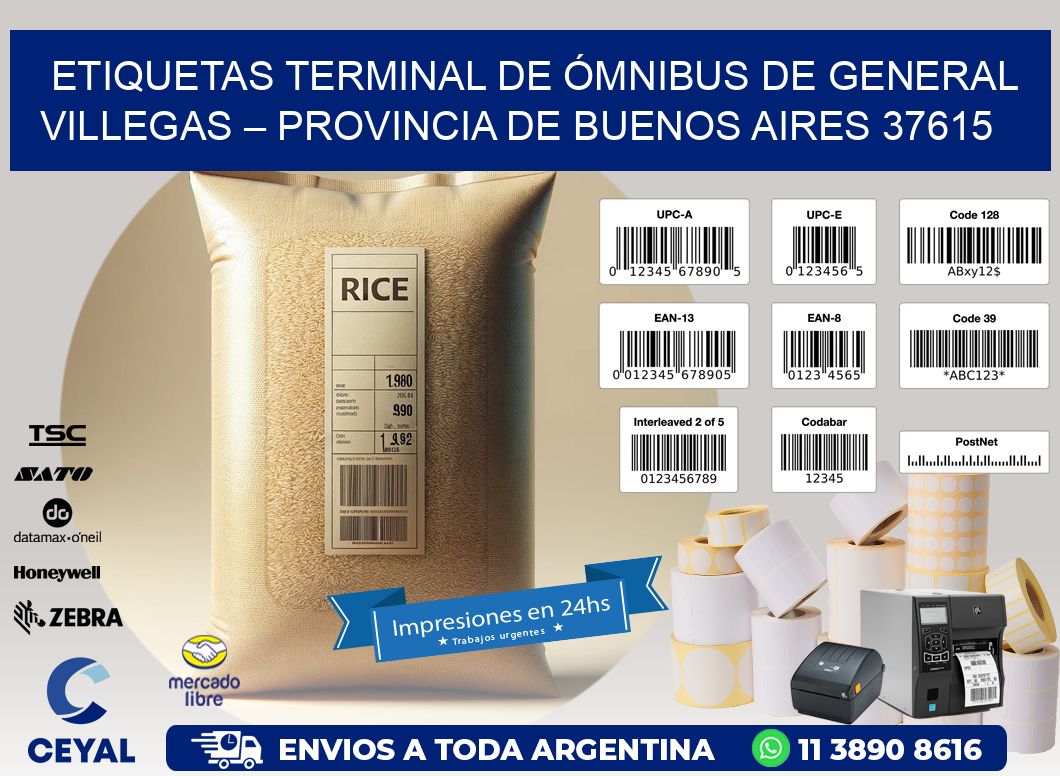 ETIQUETAS TERMINAL DE ÓMNIBUS DE GENERAL VILLEGAS – PROVINCIA DE BUENOS AIRES 37615