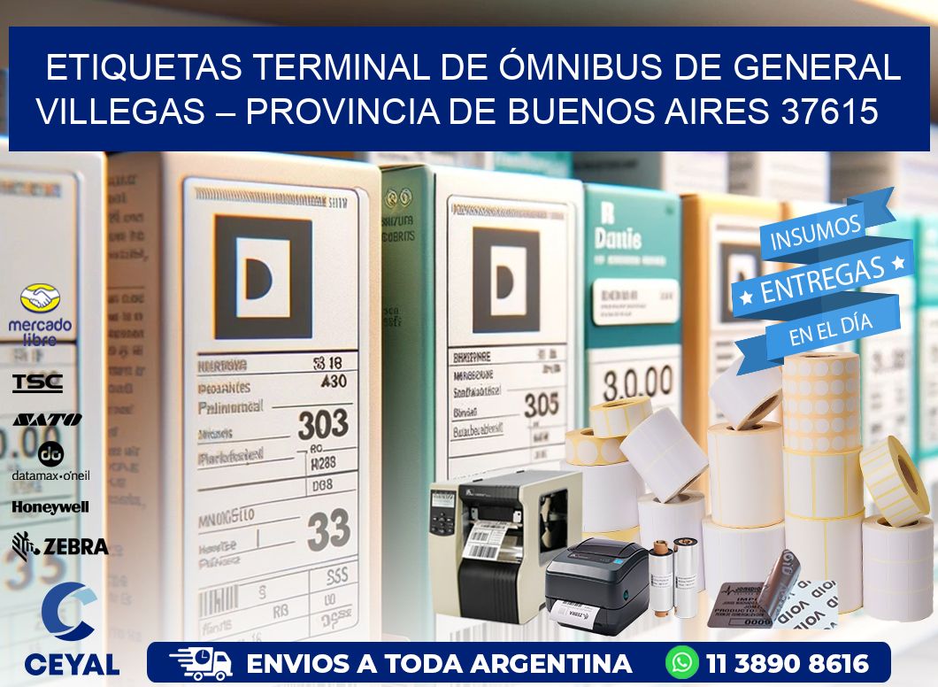ETIQUETAS TERMINAL DE ÓMNIBUS DE GENERAL VILLEGAS – PROVINCIA DE BUENOS AIRES 37615