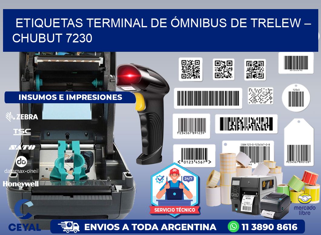 ETIQUETAS TERMINAL DE ÓMNIBUS DE TRELEW – CHUBUT 7230